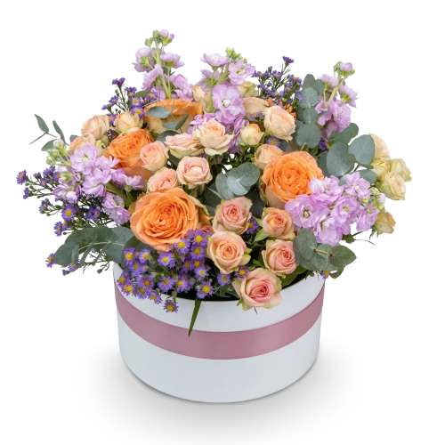 flower box with roses